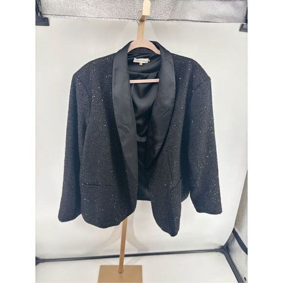 Calvin Klein Black Sequin Blazer Women’s Plus Size 24W Jacket - Picture 5 of 14